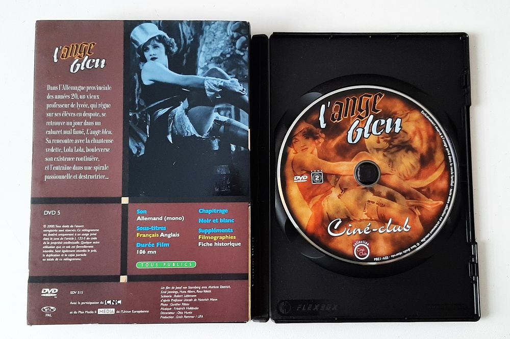 L'ange bleu. J.Von Sternberg. Marl&egrave;ne Dietrich. 1x DVD DVD et blu-ray