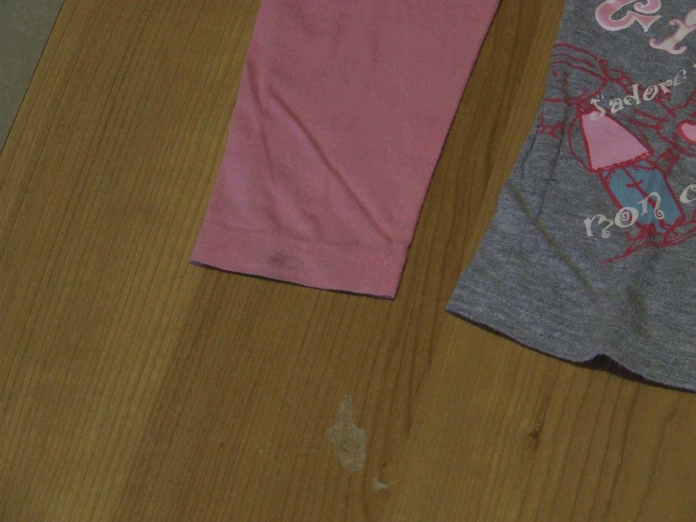 Tee-shirt manches longues GIRLIE Gris manches rose 8&nbsp;ans Vêtements enfants