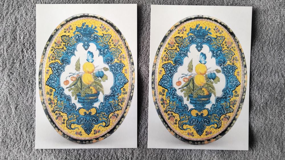 Lot deux cartes postales Mus&eacute;e Arts D&eacute;coratifs fa&iuml;ence 