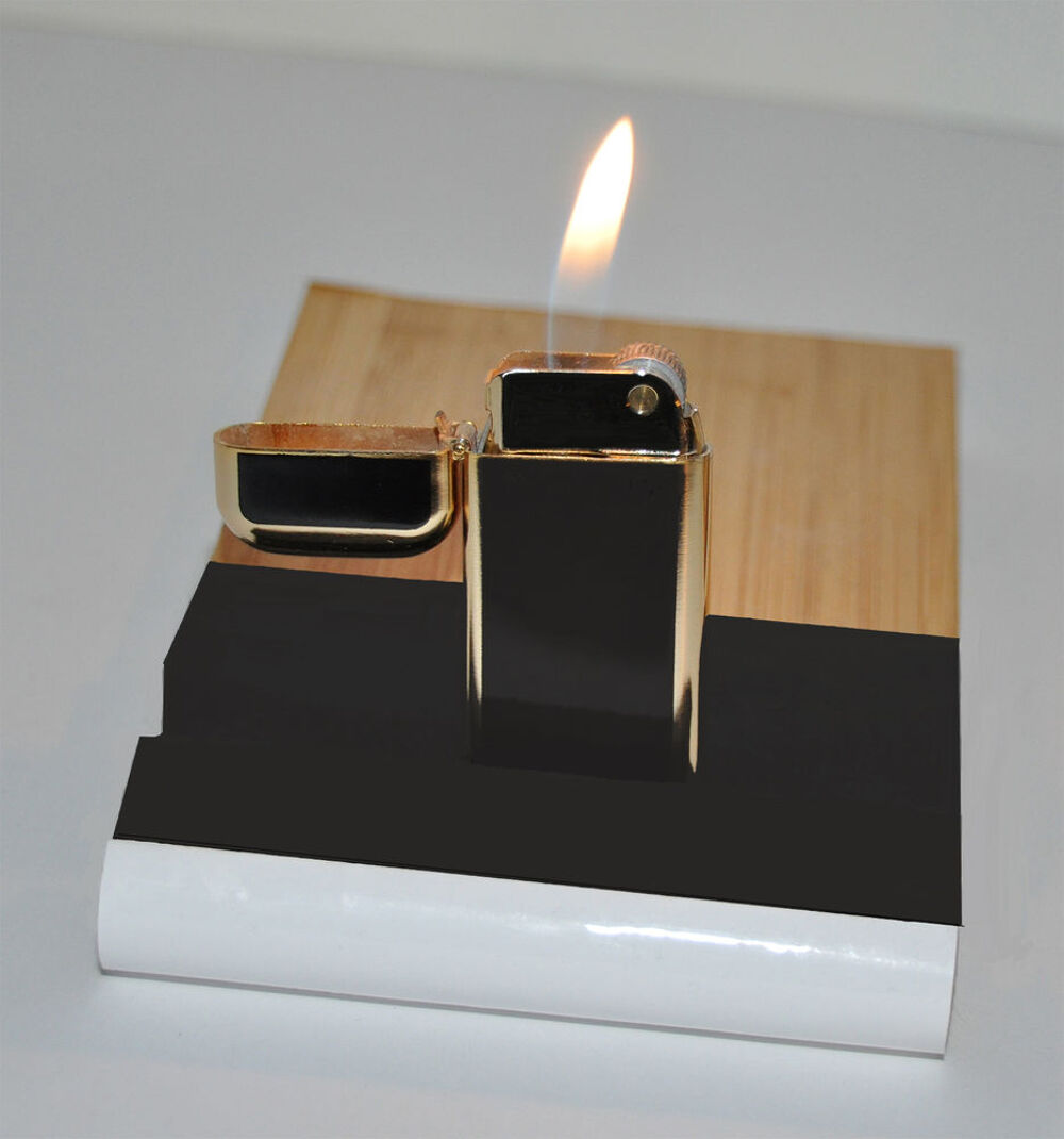 Briquet &agrave; gaz SFR 1955 laqu&eacute; noir rechargeable 