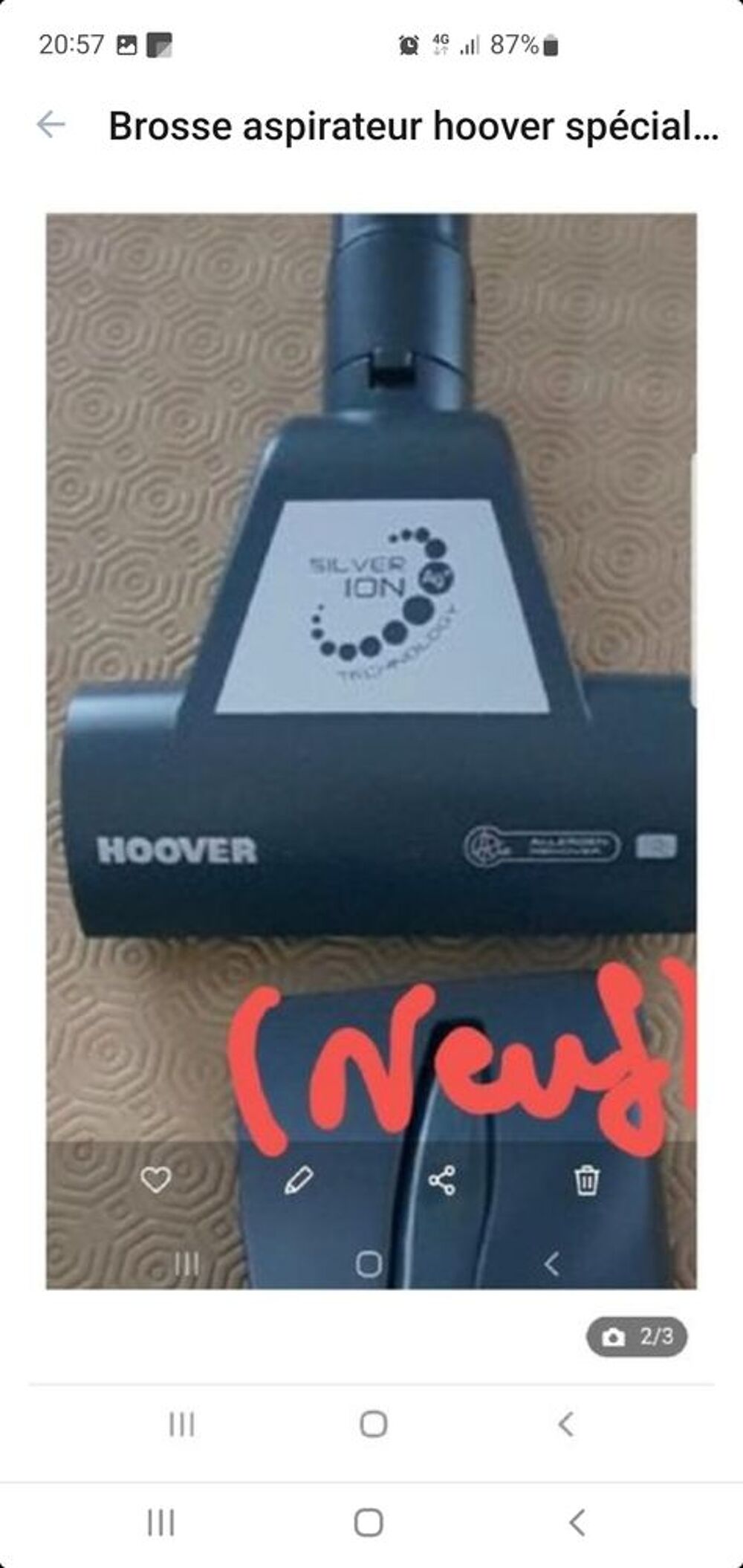 brosse aspirateur hoover ( neuf ) sp&eacute;cial moquette et tapis Electroménager