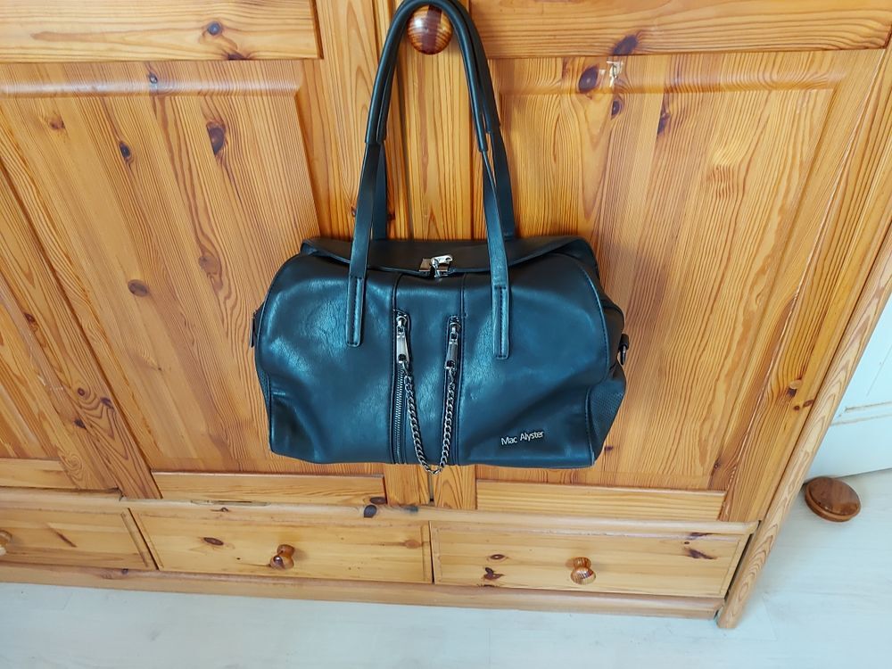 Sac &agrave; main et portefeuille noir Mac Alyster Maroquinerie