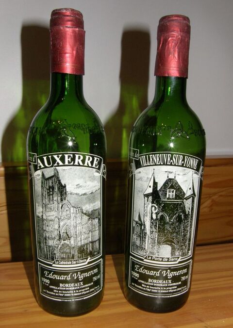 2 Bouteilles de Bordeaux S�rigraphi�es vide 18 Brem-sur-Mer (85)