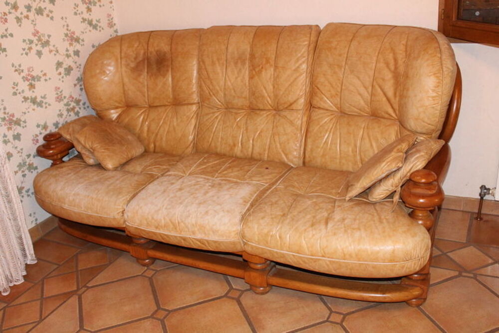 SALON CUIR 3 PLACES ET 2 FAUTEUILS Meubles