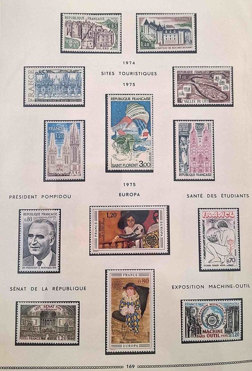 S&eacute;rie de timbres de collection de France F1 