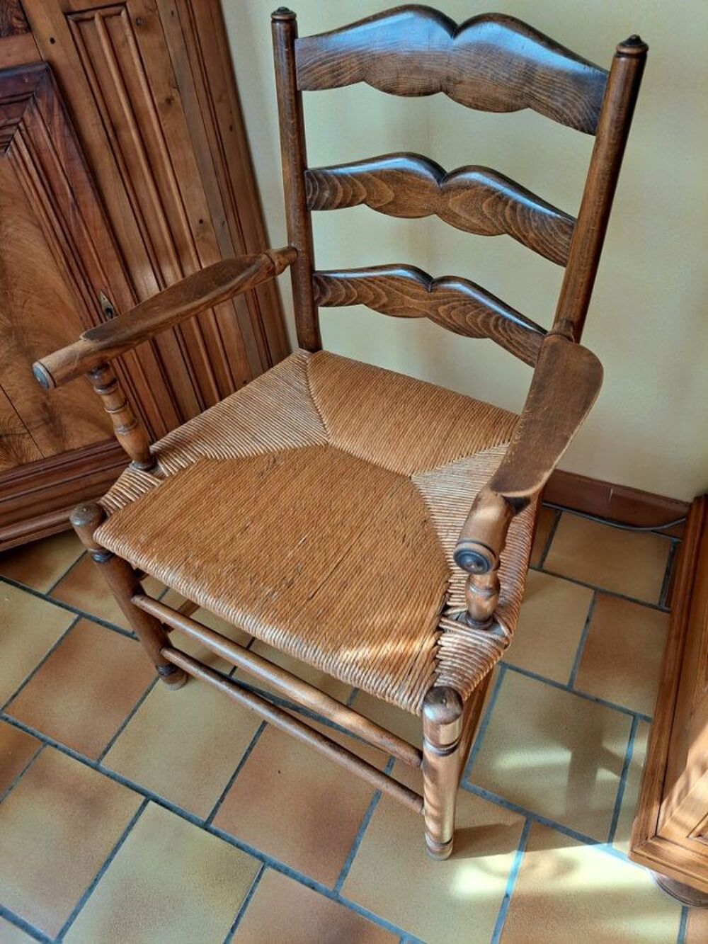 Lot de 2 fauteuils noyer clair Meubles