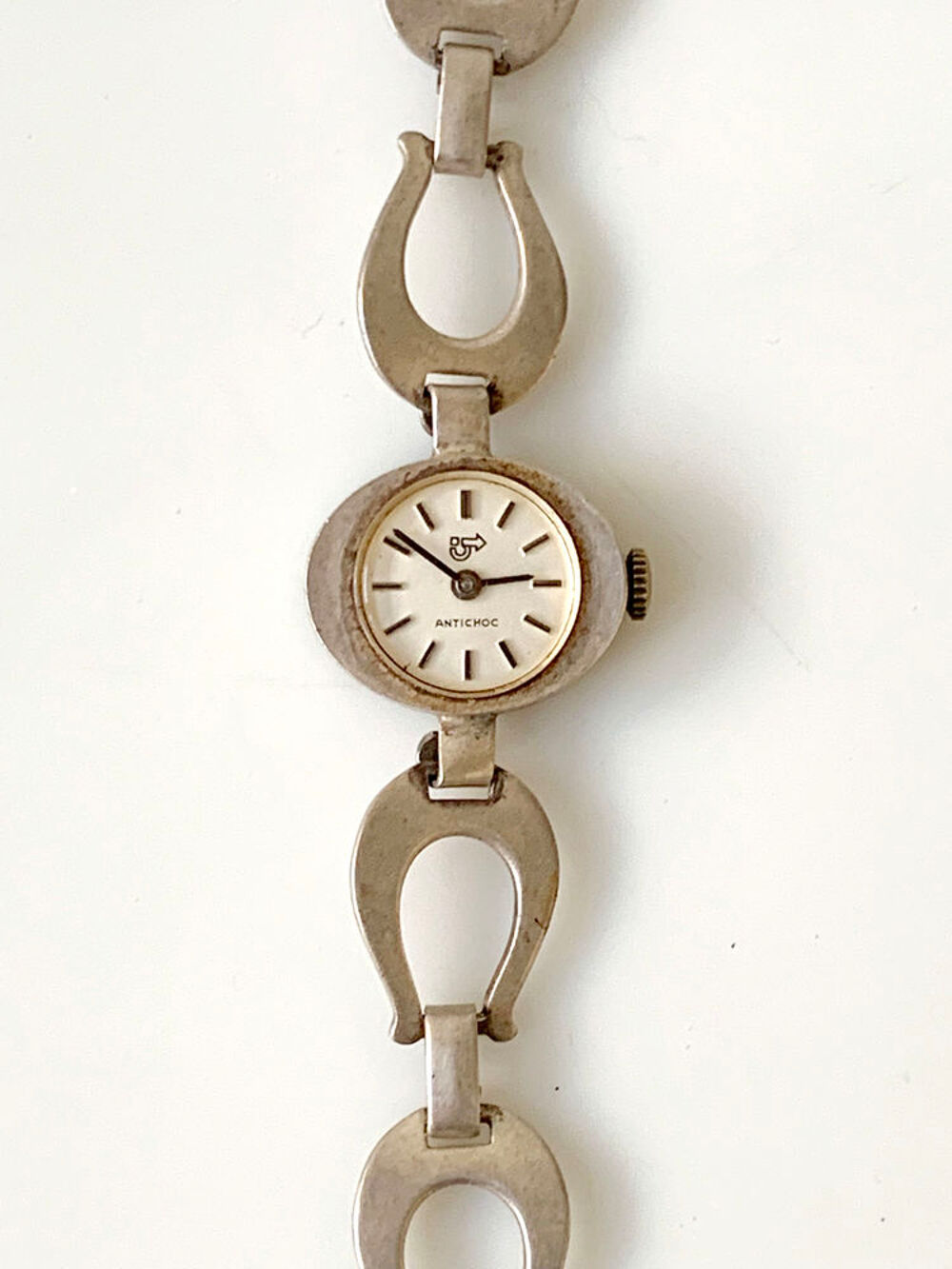 ANCIEN BRACELET MONTRE MECANIQUE R P en ARGENT 70 VINTAGE Bijoux et montres