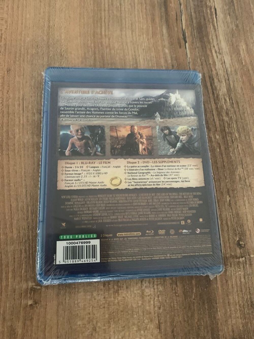 Blu Ray " Le Seigneur des Anneaux - Le retou DVD et blu-ray