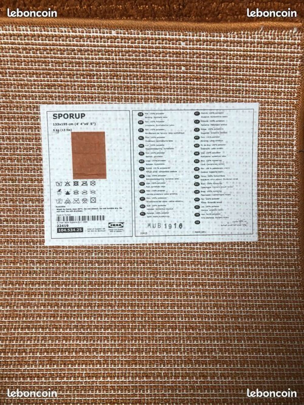 Tapis IKEA SPORUP 133&times;195 cm ? &eacute;tat impeccable Meubles