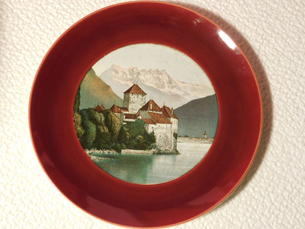  grande assiette murale du chateau de chillon suisse Décoration