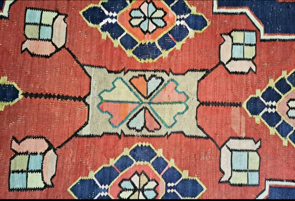 Tapis Kilim antique fait main en laine Décoration