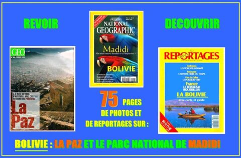 LA BOLIVIE - g�o - LA PAZ - MADIDI / prixportcompris 14 Strasbourg (67)