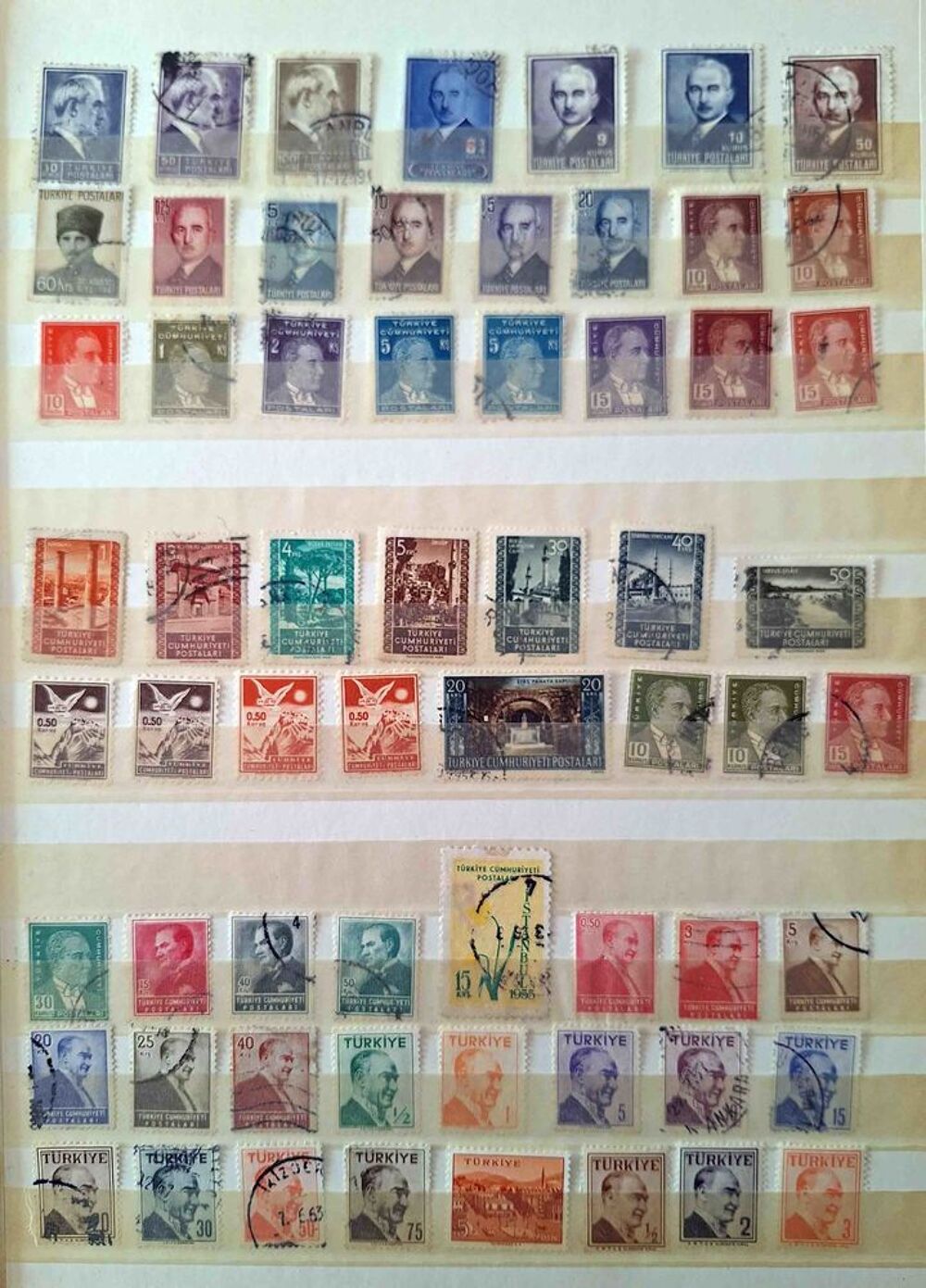 S&eacute;rie de timbres de collection de Turquie 