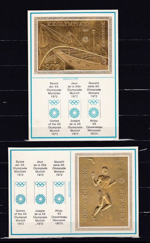 4 cartes postales gaufr�es sur les JO de MUNICH 40 Les �glisottes-et-Chalaures (33)