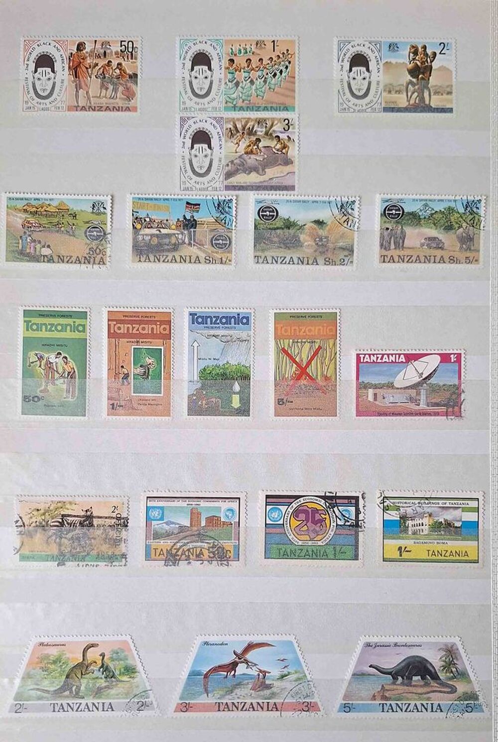 S&eacute;rie de timbres de collection de Tanzanie et Tanganyika 