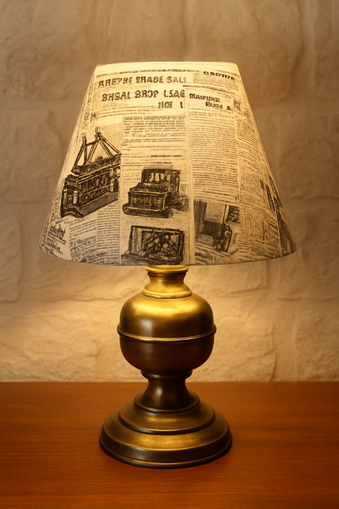 Lampe de table vintage ? Abat-jour style journal ? Ambiance 25 Beaucaire (30)