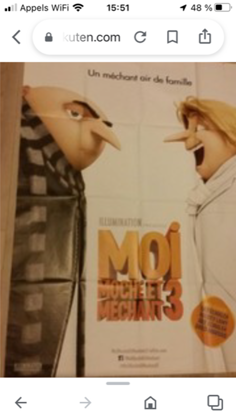 Affiche de cin&eacute;ma originale : " Moi, moche et m&eacute;chant" 