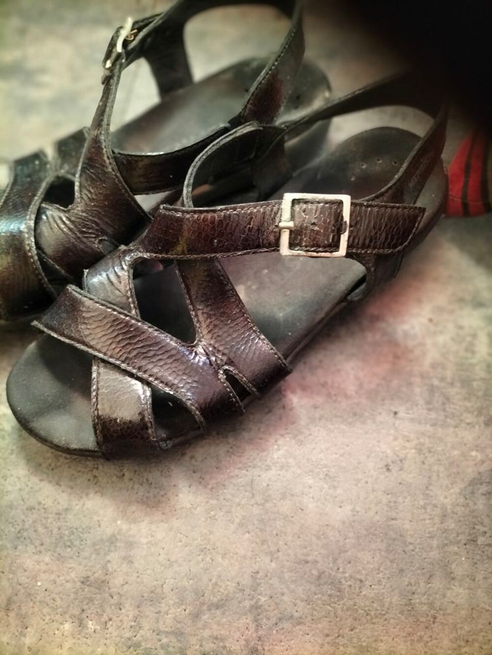 Sandales cuir verni Mephisto pointure 36 tr&egrave;s bon &eacute;tat Chaussures