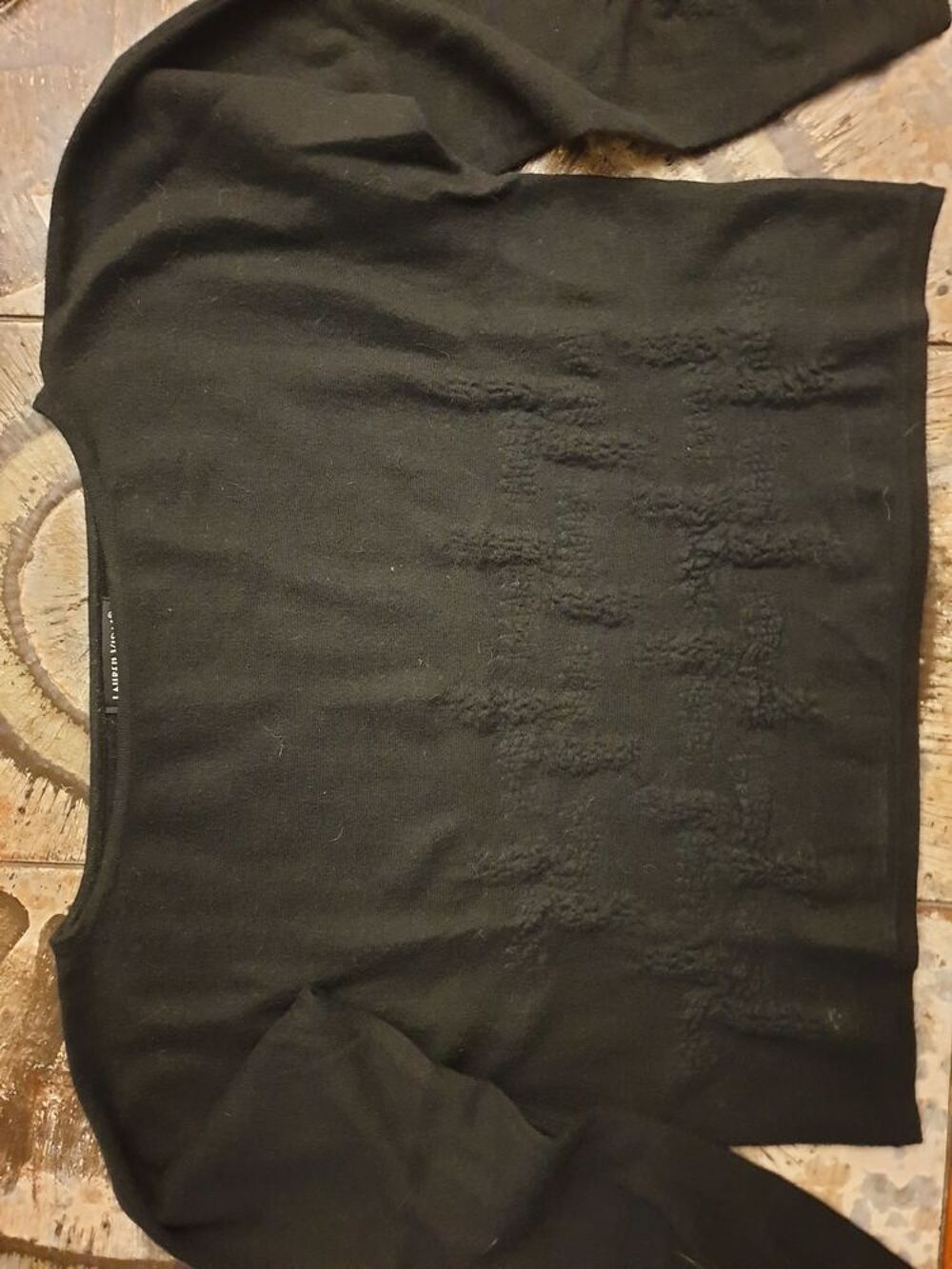 Pull ample, noir," court " manches longues, Lauren Vidal, T1 Vêtements