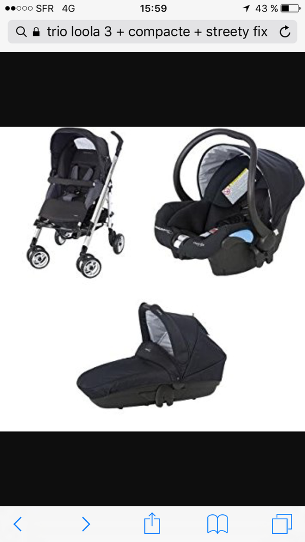 poussette b&eacute;b&eacute; confort trio loola Puériculture