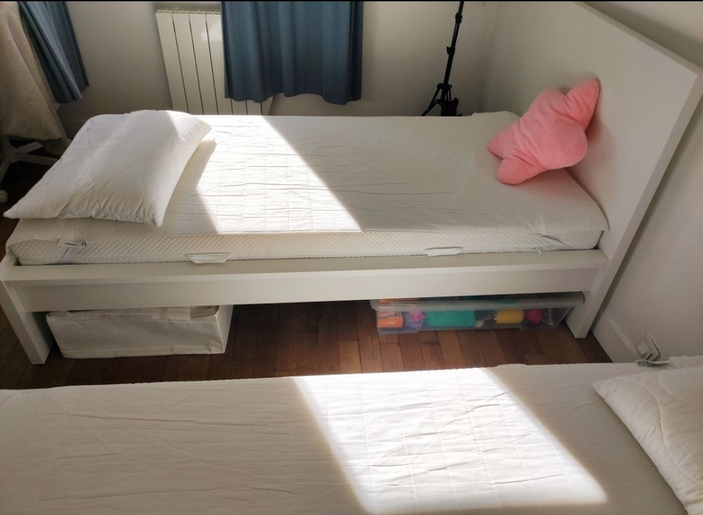 EXC. ETAT - Ensemble complet Lit 90x200/sommier/matelas Meubles