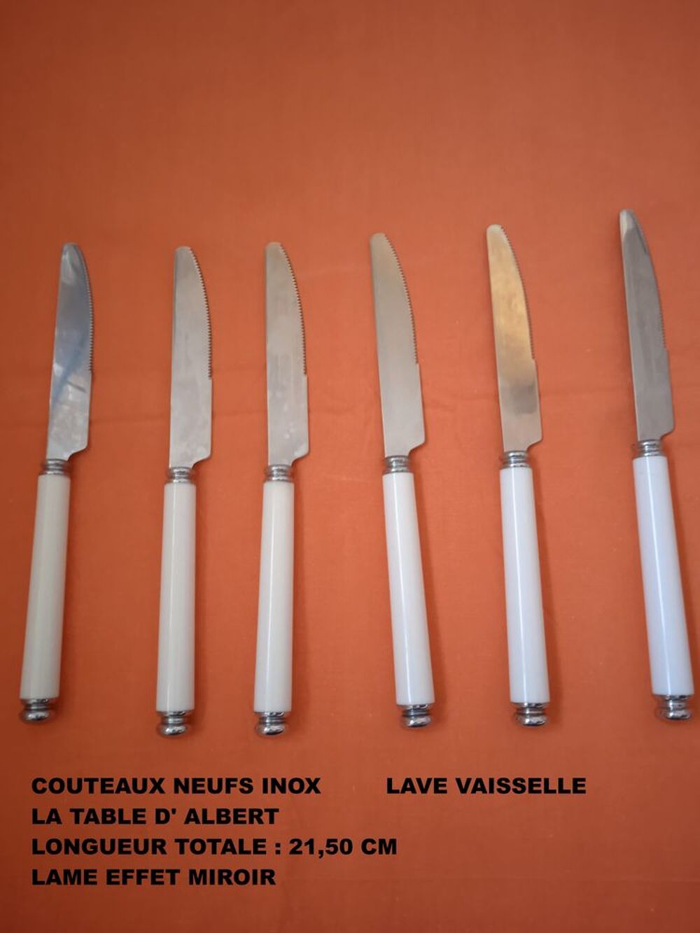Couteaux inox neufs lave-vaisselle La Table d'Albert Cuisine