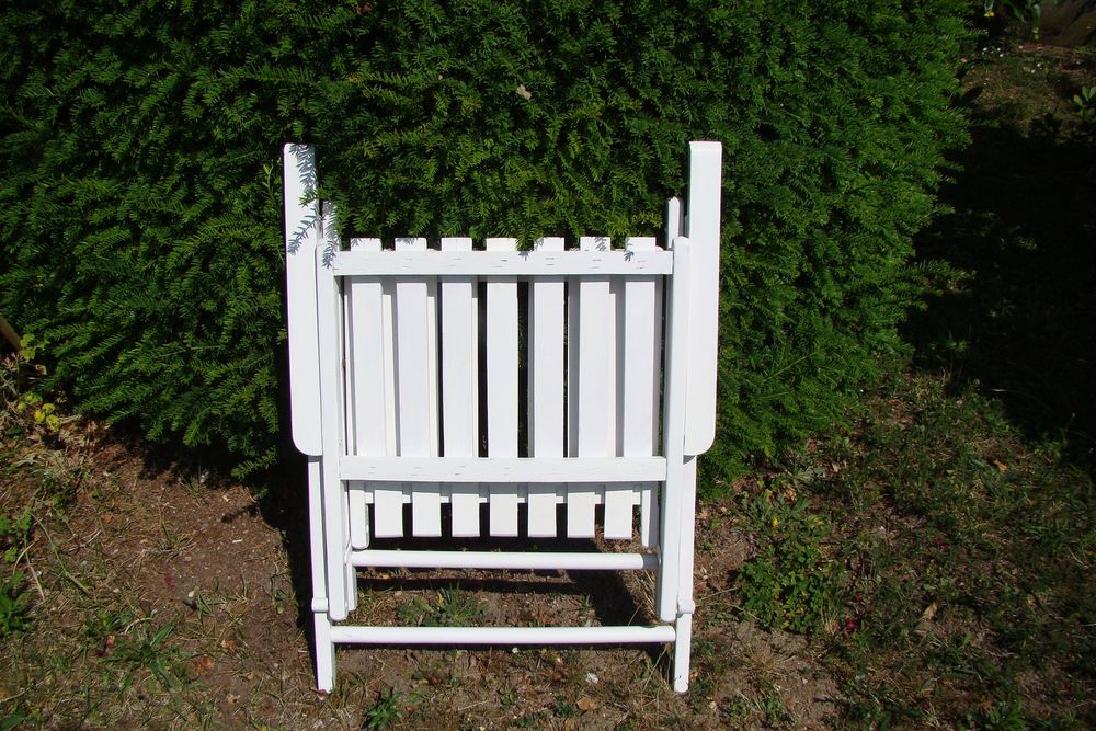 Chaise / Fauteuil de jardin en bois pliant - vintage 1970 Jardin