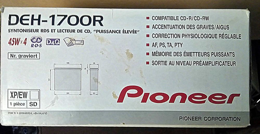 Lecteur CD Pioneer &eacute;tat neuf DEH -1700R Audio et hifi