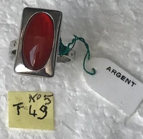 Bague modulable en ARGENT 925 poinçons avec pierre AMBRE 25 Dinan (22)