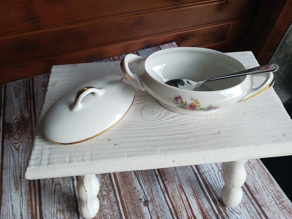 Soupi&egrave;re en Porcelaine D&eacute;cor Florale 