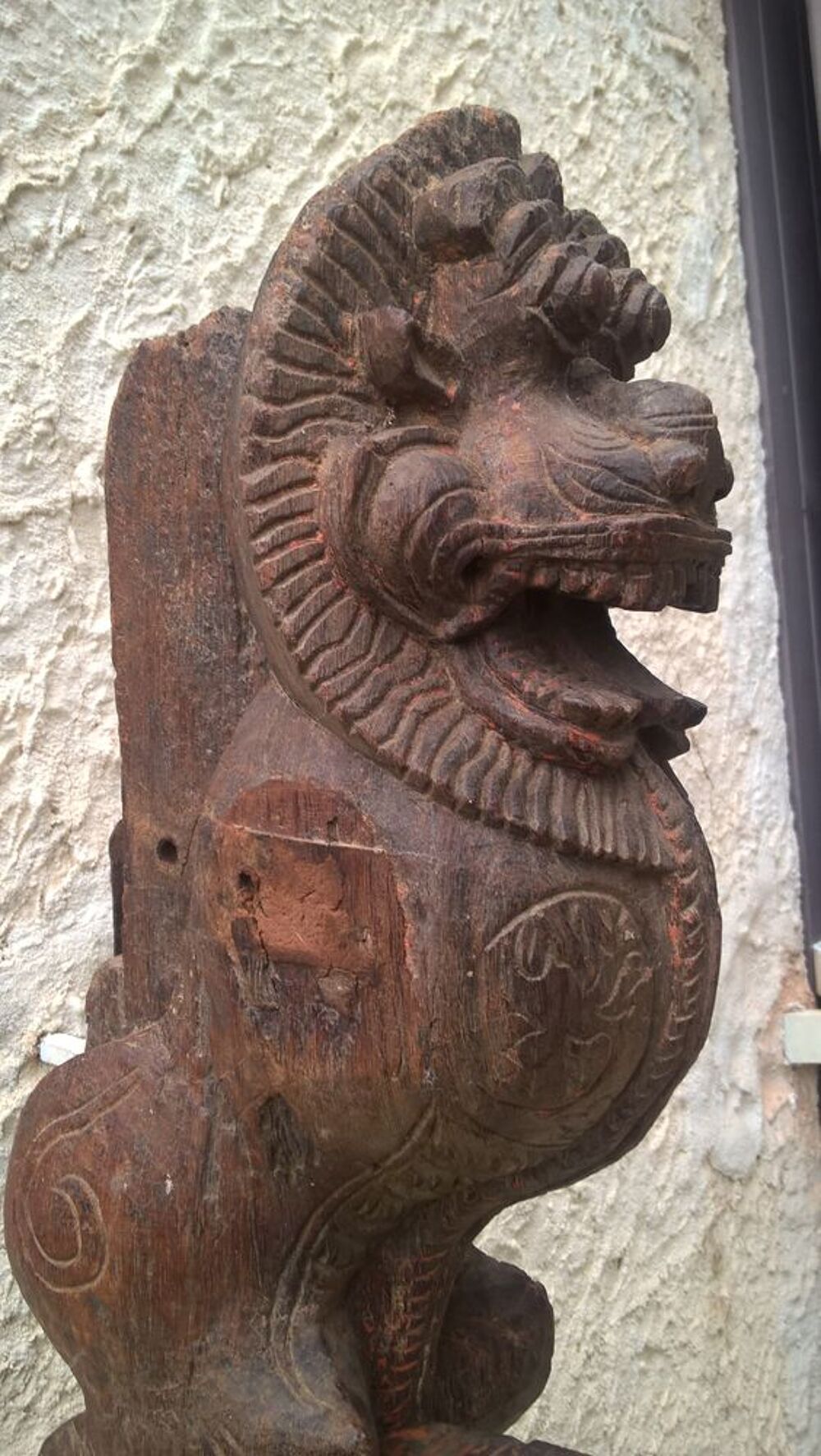 Chien de F&ocirc; ancien en bois 