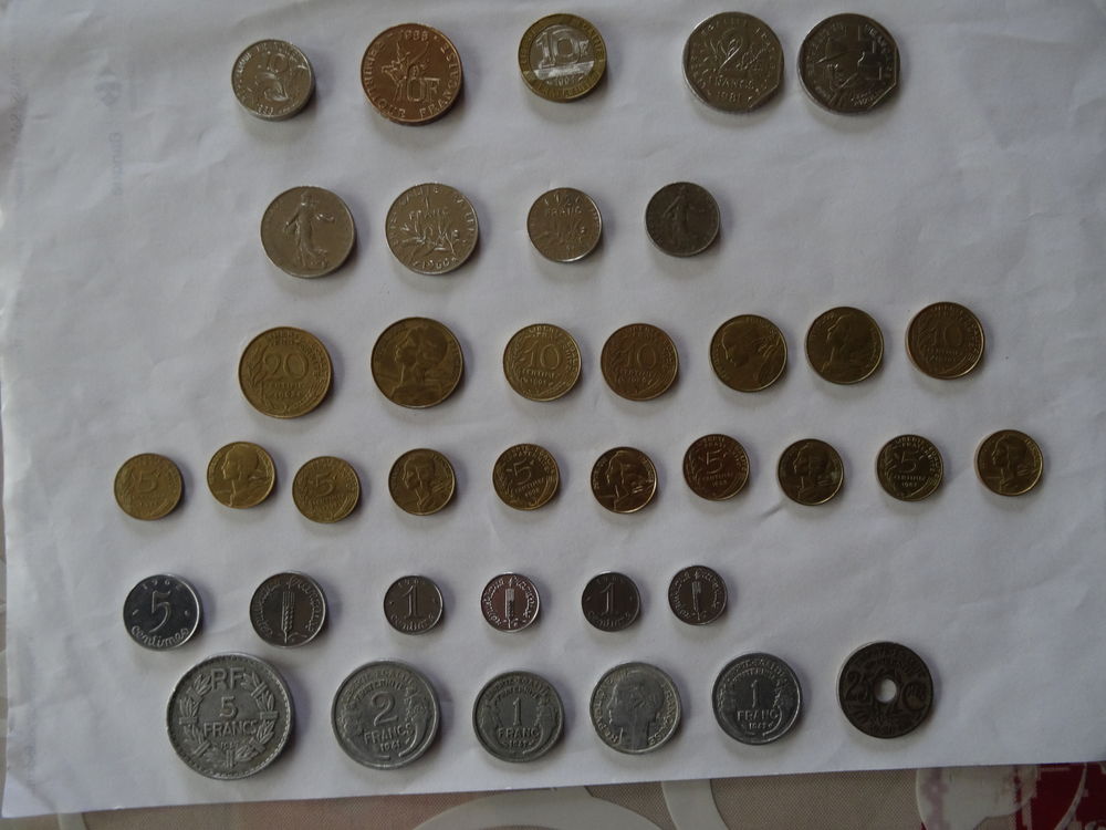 pi&egrave;ces de monnaie ancienne en franc 