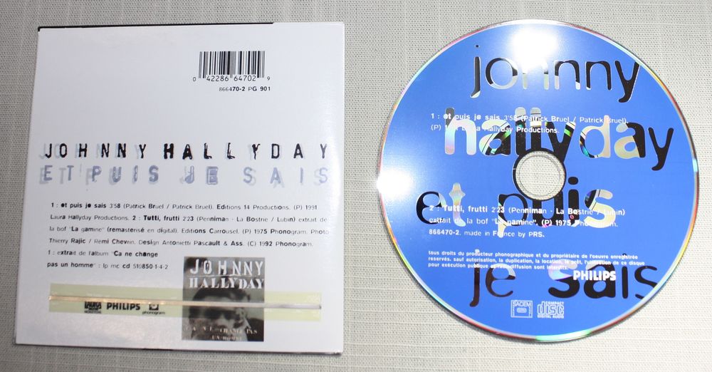 Johnny Hallyday CD 2 T - 1992 - Et puis je sais - TB &eacute;tat. CD et vinyles