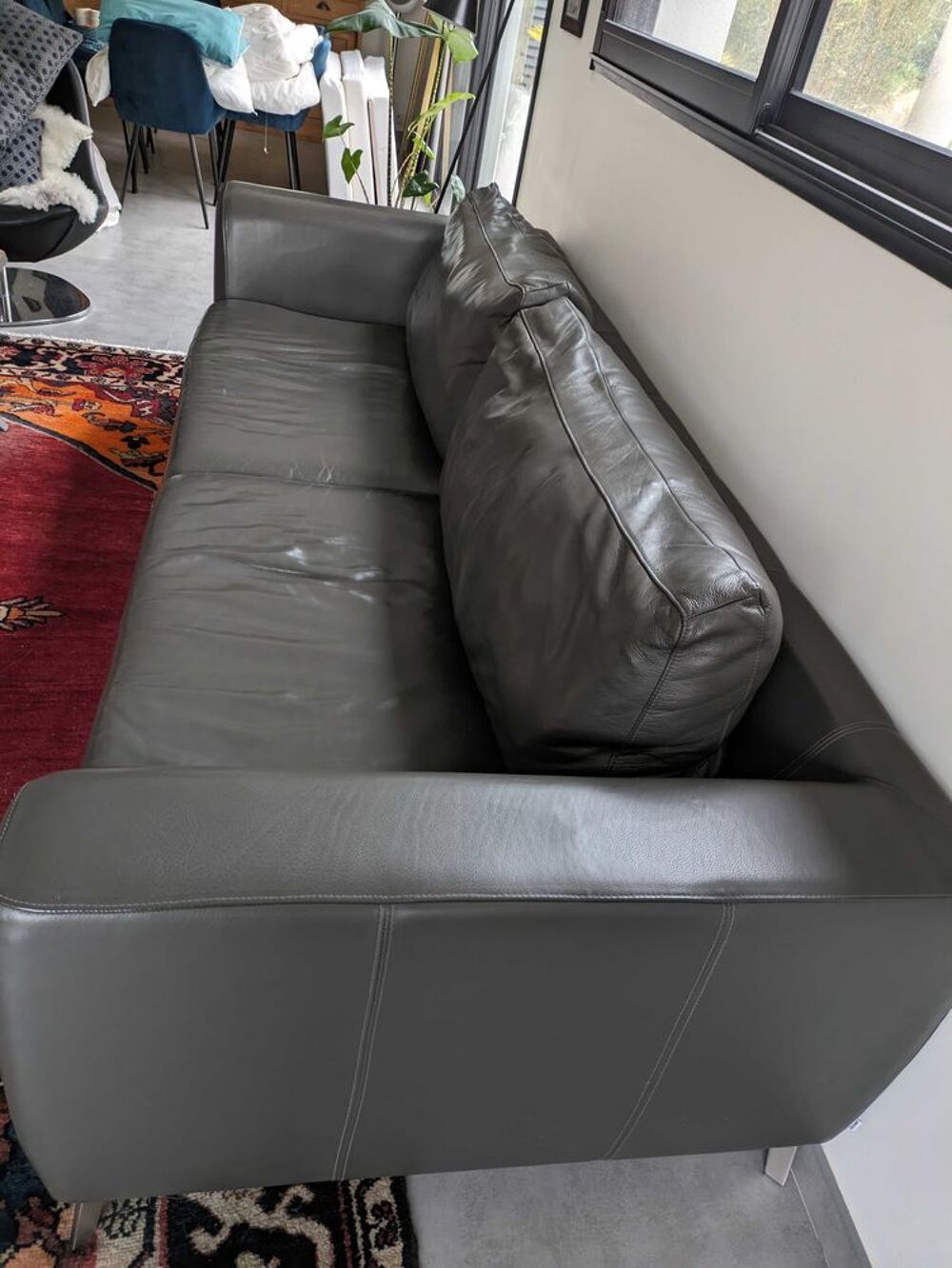 Canap&eacute; Boconcept cuir gris tr&egrave;s bon &eacute;tat Meubles