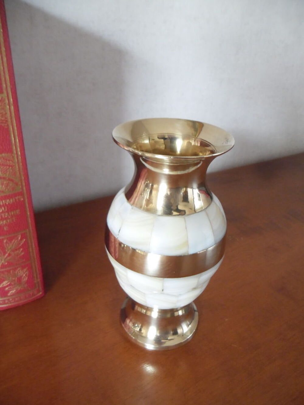 Vase nacre et laiton, vintage chic Décoration