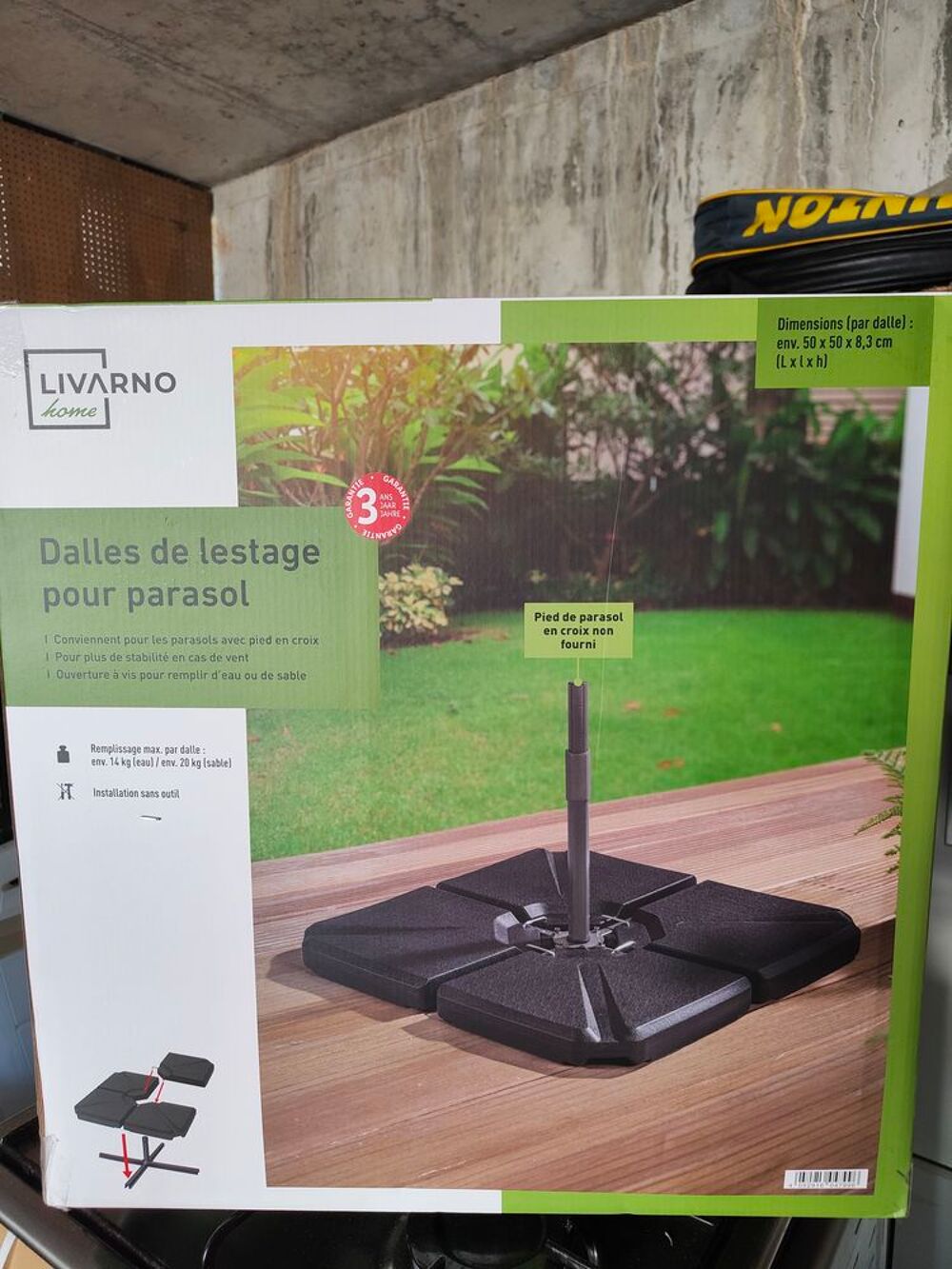 Dalles de lestage pour pieds de parasol Jardin