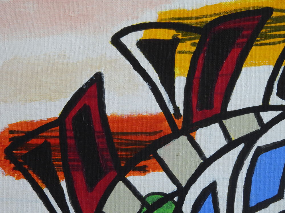 Acrylique sur toile - Le village englouti Décoration