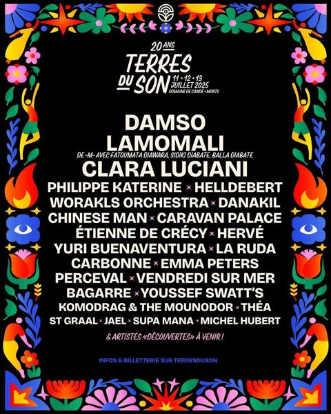 4 places pour Festival Terres du Son ce dimanche 13 juillet 35 Monts (37)