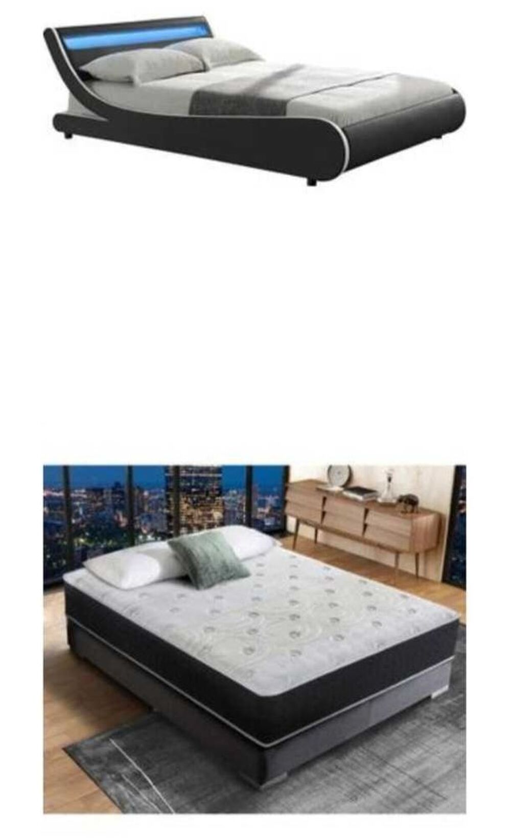 Ensemble lit King Size + Matelas Luxe M&eacute;moire de Formes Meubles