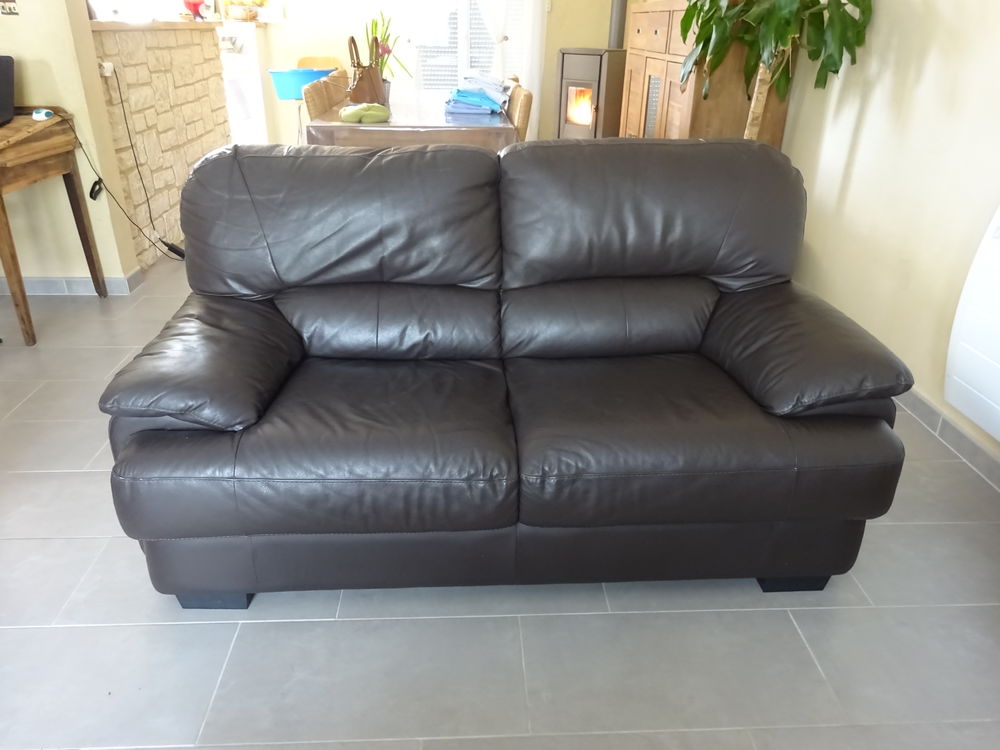 ensemble canap&eacute; 2 et 3 places tout cuir Meubles