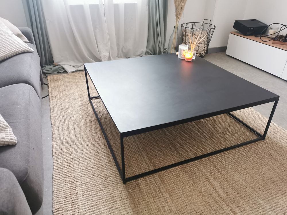 Table basse en m&eacute;tal noir Meubles