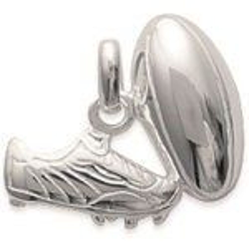PENDENTIF BALLON/CHAUSSURE ARGENT RUGBY Bijoux et montres