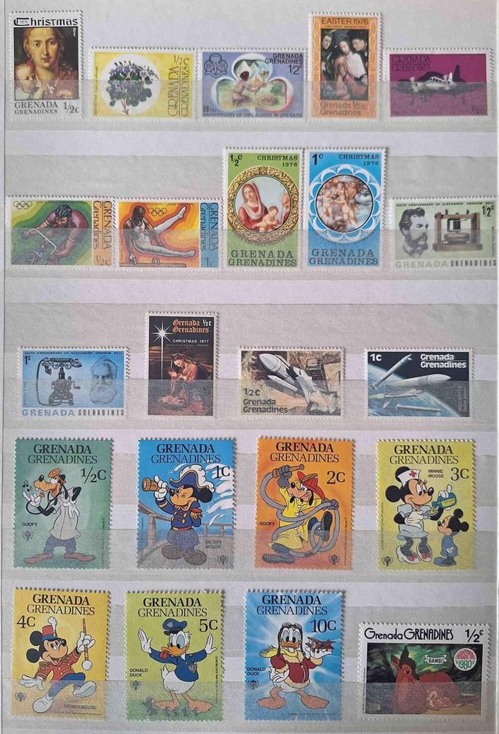 S&eacute;rie de timbres de collection de Grenadines 