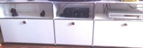 Meuble tv ou hifi usm haller gris clair 6 cases 3 porte 1970 Chenoise (77)