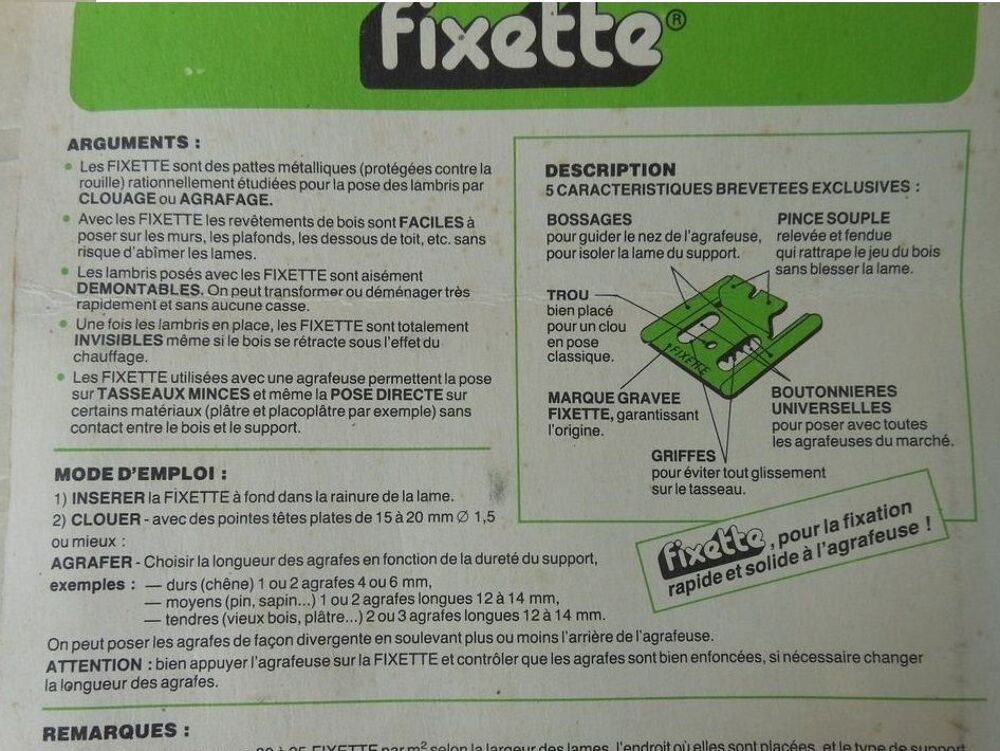 176 attaches Fixette pour lambris Bricolage