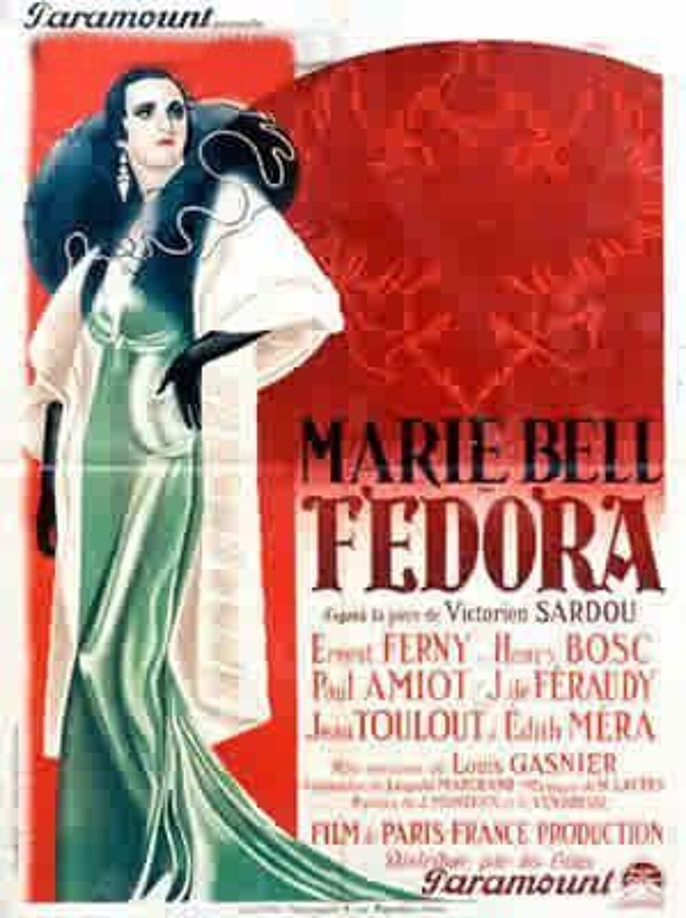 FEDORA avec marie bell DVD et blu-ray