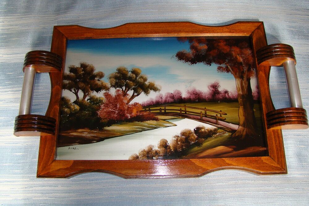 Ancien grand plateau de service - Art d&eacute;co D�coration