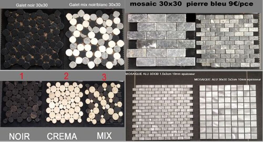 mosaique en pierre naturelle et mosa&iuml;que aluminium -50% Bricolage