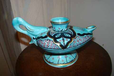 Lampe � huile  / Lampe d'Aladin en fa�ence vintage  20 Gargenville (78)
