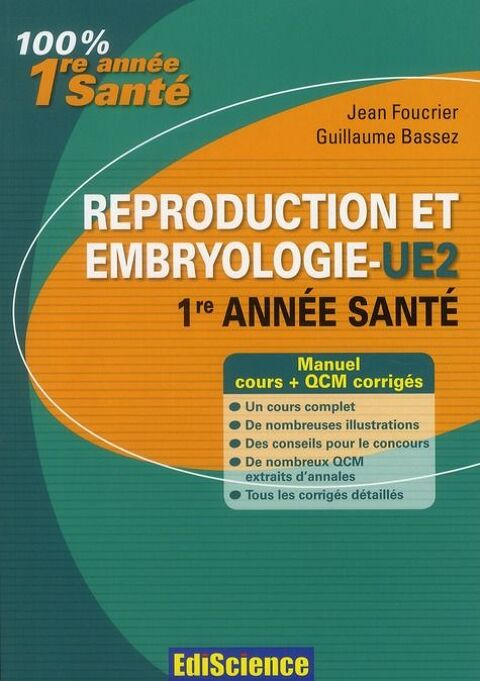 Reproduction et embryologie ; UE2 8 Amiens (80)